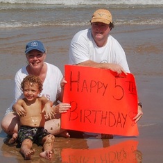 Celebrating Eli's 5th Birthday at South Padre Island. Everyone on the beach that day stopped to wish him a Happy Birthday!