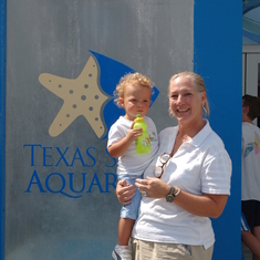 Family outing at the Texas State Aquarium in Corpus Christi.