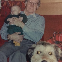 Grandad and Theo with Bandit