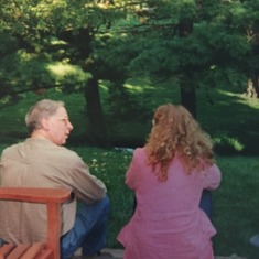 Favorite place to converse a bit...Dad and Traci