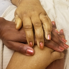 Mother and Daughter's Hands Bonded Forever