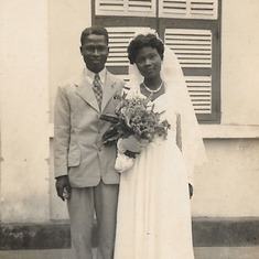 Rev.EA. Ayisi and Mrs Ernestima Ayisi on their wedding day
