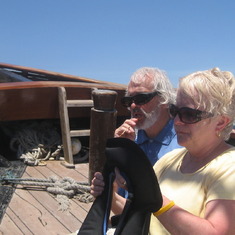 Jim and Shirley on the Pirate Ship.