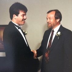 Father and son, 1986 Peter’s wedding