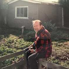 In his garden in the early ‘90s.