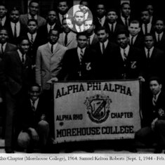 Alpha Rho Chapter (Morehouse College) of Alpha Phi Alpha, 1964. Samuel Roberts is highlighted.