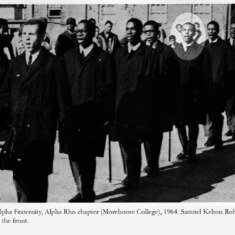 Alpha Phi Alpha probates, Morehouse College 1964 (300 dpi with Roberts highlight)