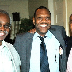 Alpha Phi Alpha fraternity brothers Marion Fye, S. Edward Rutland, and Sam at Ozzie "Ope" Ingrams house, Morehouse College homecoming, Oct. 21, 2011. Rutland pledged Alpha on the same line with Sam.
