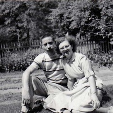 1952. A young and happy couple. Taken in the yard at Linden Street, Moorestown.
