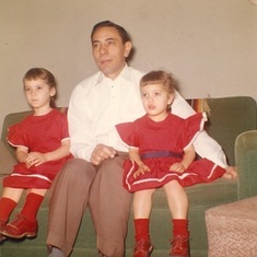Family photo red dresses
