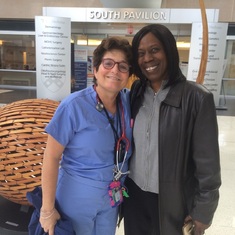 Carol Pasquariello and Rhonda Alexis after clinic appointment.