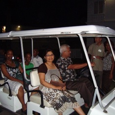 Rhonda and kids in golf cart reunion 2009