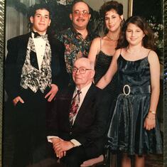 With his father Leonard, sister Carol, nephew Michael and niece Rachel in 1994