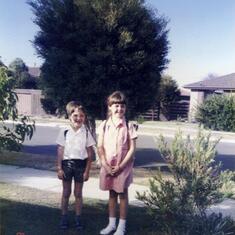 1986 - First day of school for Richard (Prep) and Andrea was going into grade 1.