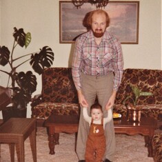 1981 - With his Dad Martin, at 7 months old. 