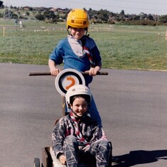 1988 Martin built a go-kart for Richard to race at a Cub Scouts outing.