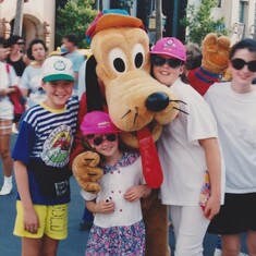 1991 September. Disneyworld with sisters Vanessa, Andrea and Leanne.