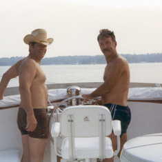 Richard and John at the Ozarks on John's boat.