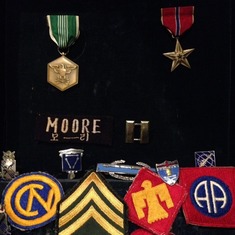 Bronze Star,  Commendation Ribbon with Metal Pendant, Captain bars, combat pin.