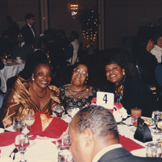 Gary, Sharon's Mother, Mother Gibbons, and Michele at 1999 Men's Christmas Gala