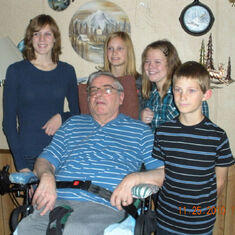 Grandpa and his grandkids... Kaitlyn, Bailey, Athena and Keenan.