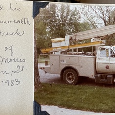 Dad and His Commonwealth Edison Bucket truck- May 1983