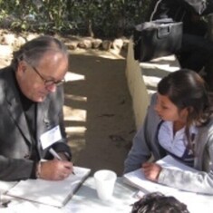Richard learning geometry with Maricruz in rural school in Zacatecas, Mexico. December, 2010