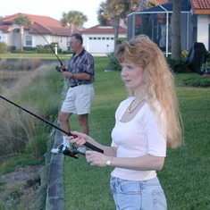 Liz and Dad fishing