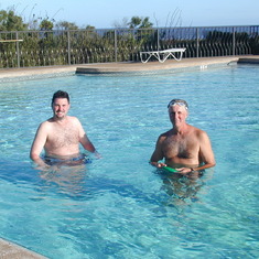 Tim and Dad pool Dec 13 water temp 76