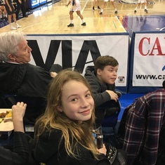 At a UBC basketball game with the grandkids. 