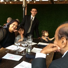After-memorial dinner -- Bharti, Aanya, Nick, VJ