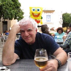 October 2014 -- jetlagged, tired, but happy in Toledo, Spain. Salud! On your 70th, Rich.