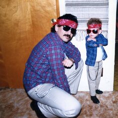 Ritchie and his Dad off to a Halloween party (1988)