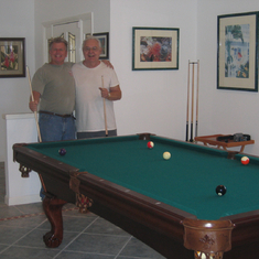 Richard and son-in-law Mike playing pool.