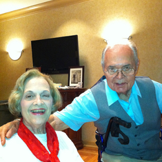 Richard with poker player friend Ruth at his 84th birthday.