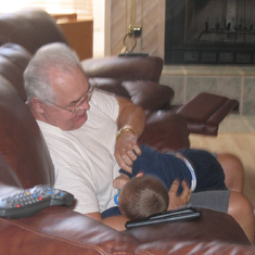 Richard playing with grandson Derek.