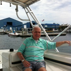 Richard on Mike and Heidi's boat in April of 2013.