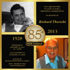 Richard's 85th birthday invite