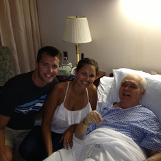 Richard in Nursing home with grand-daughter Jazmine and her boyfriend Brandon.