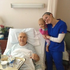 Meghan and Kylie visiting Richard at the nursing home