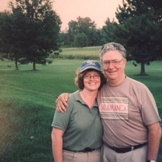 Shauna and Dad out golfing.