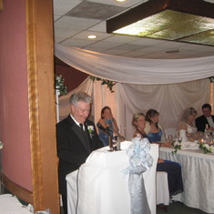Richard giving his speech as father of the bride at Shauna's wedding.