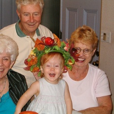 EmmaSerena with her grandfather (Richard) and two grandmothers (Earline and MaryJane).