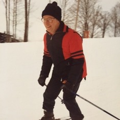 Dad trying skiing.  Not his thing.