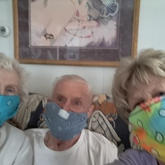 This is when covid hit, I made homemade masks for my Dad and Mom and me