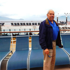 Dick loved to travel by sea. This was taken on a cruise to Alaska in 2018