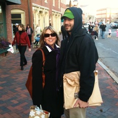 Rick and Mom record shopping in Newburyport