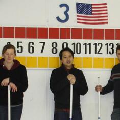 Curling with dreams of gold.  Alex, Brandi, Chuong, and Rick in Nashua