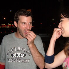 Boston 2006 - Melissa and Rick fix Rick's smile