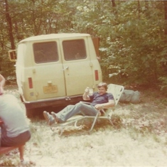 Dad camping with friends in 1977